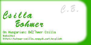 csilla bohmer business card